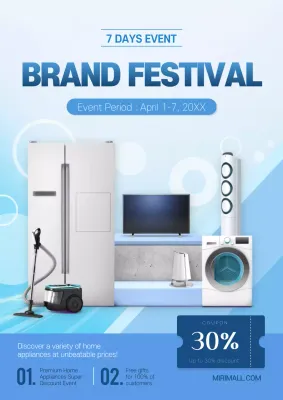 Blue Modern Home Appliances Promotion Poster