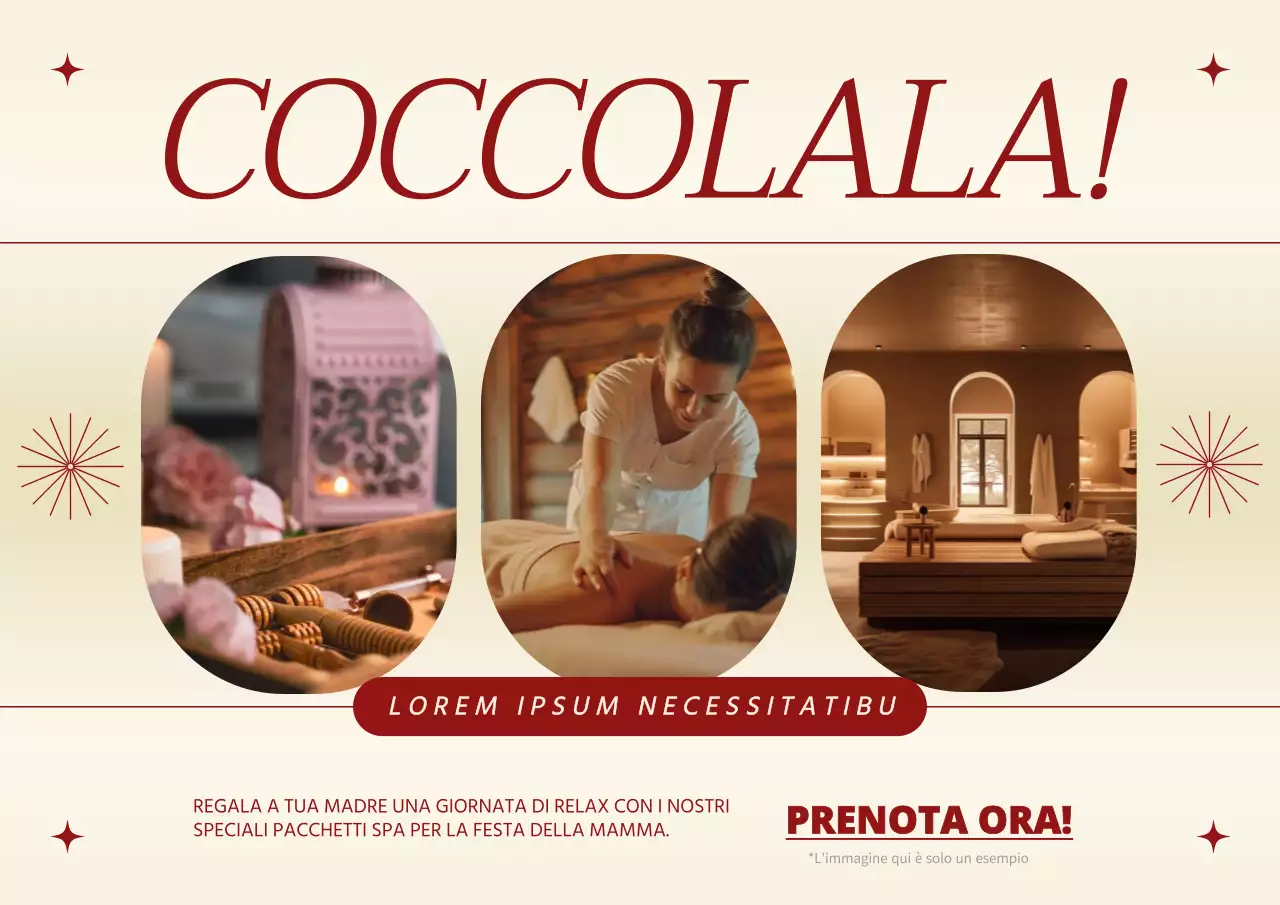 Promo elegante rosso e beige per la Festa della Mamma