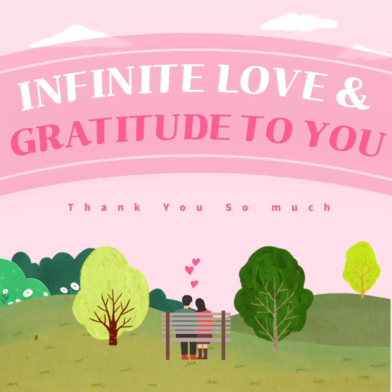 Pink Aesthetic Love Greetings Card Social Media Post