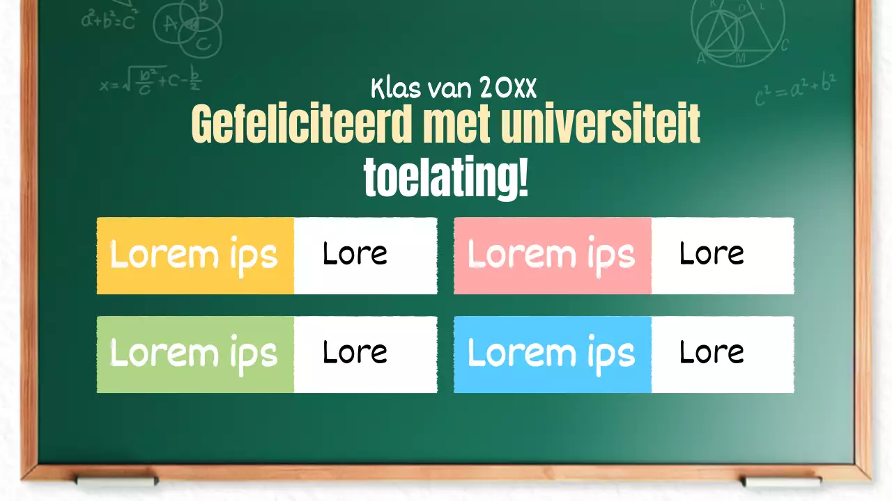 Een leuke groen-witte schoolaankondiging