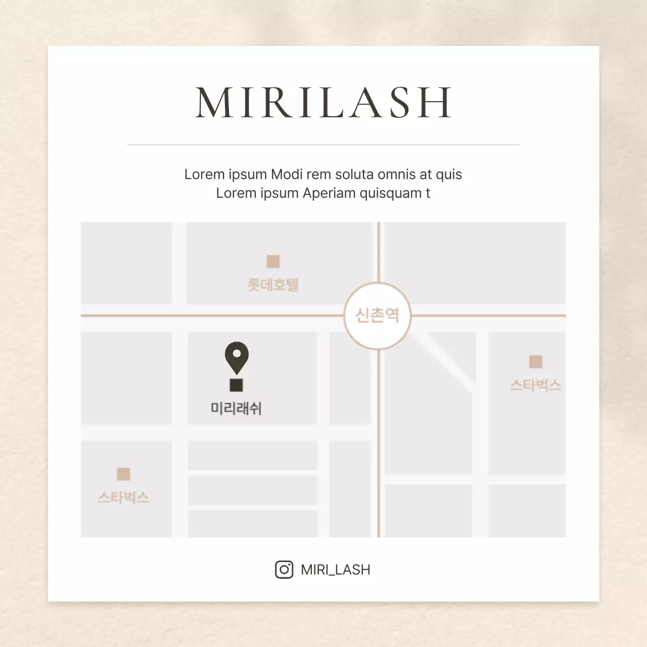 Annuncio di bellezza per ciglia moderne in marrone e beige