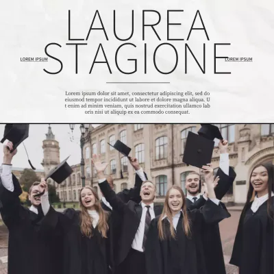 Nota di laurea semplice ed elegante in bianco e nero