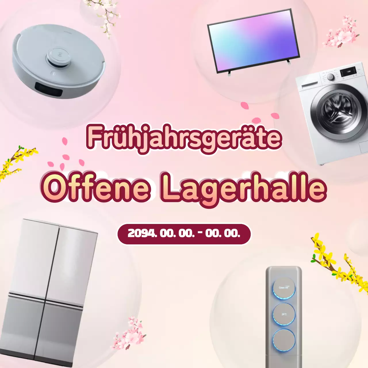 Förderung von Einkaufsrabatten auf hübsche rosa Haushaltsgeräte