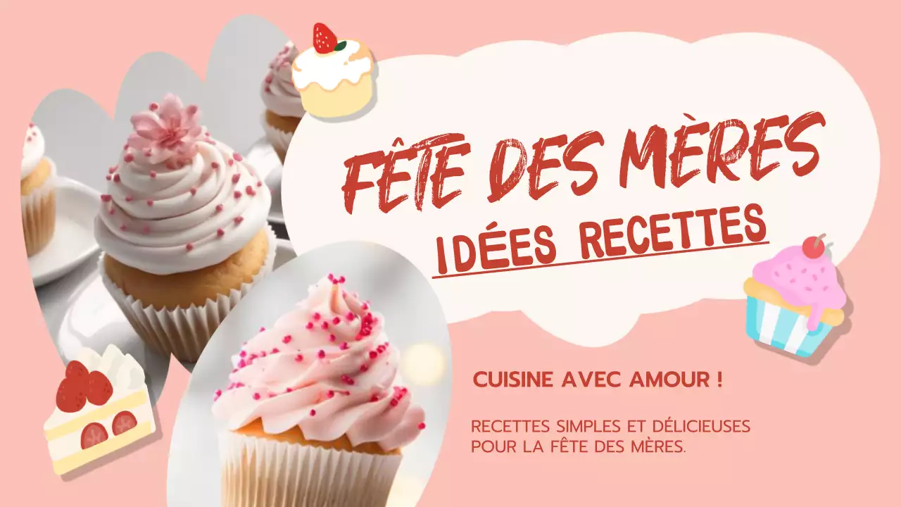 Cuisine moderne rose et rouge pour la fête des mères Recette