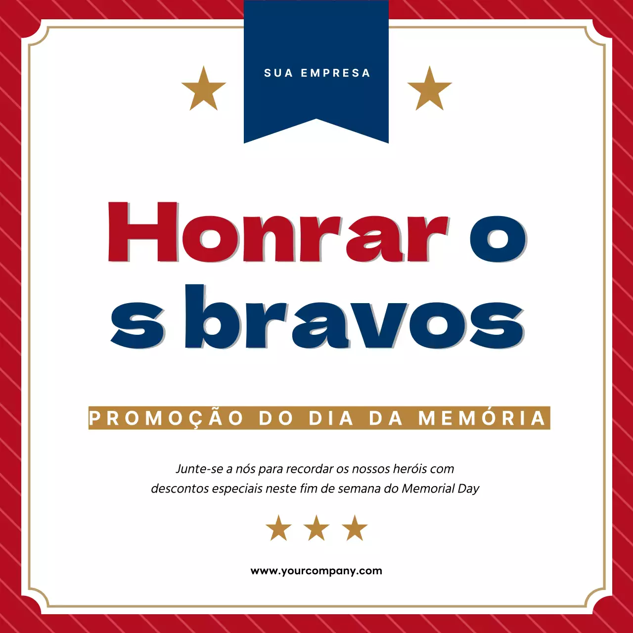 Promoção elegante vermelha e azul do Dia do Memorial