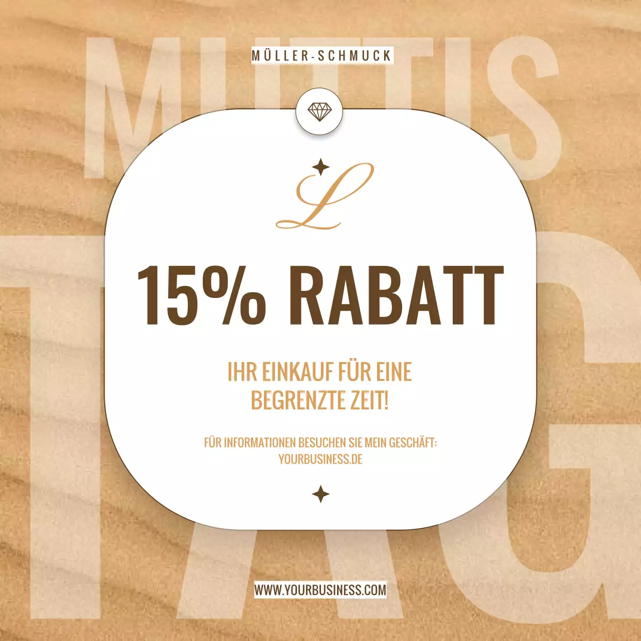 Beige und Gold Moderne Exklusive Schmuckkollektion Besondere Muttertagsanzeige