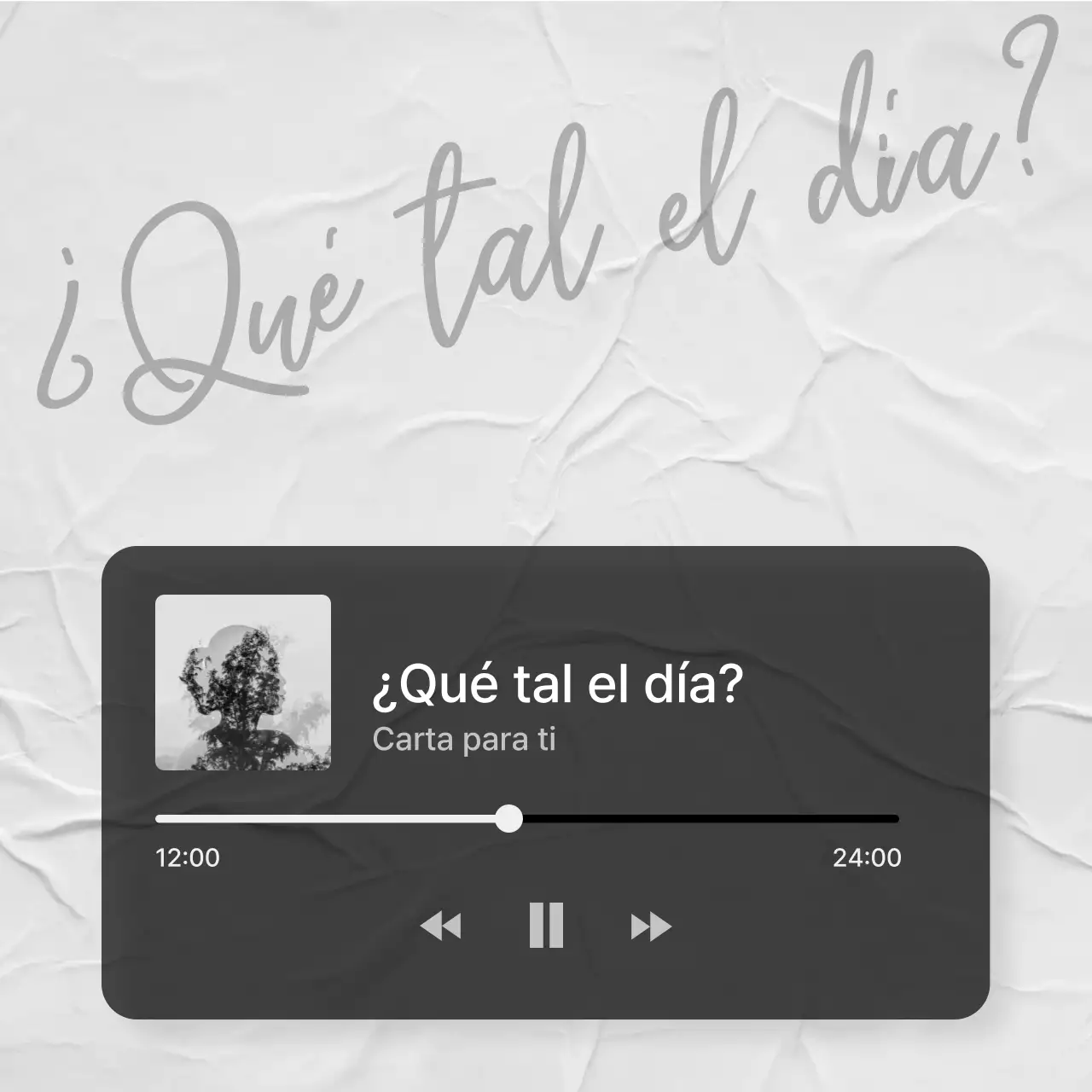 Un post minimalista y emotivo en blanco y negro