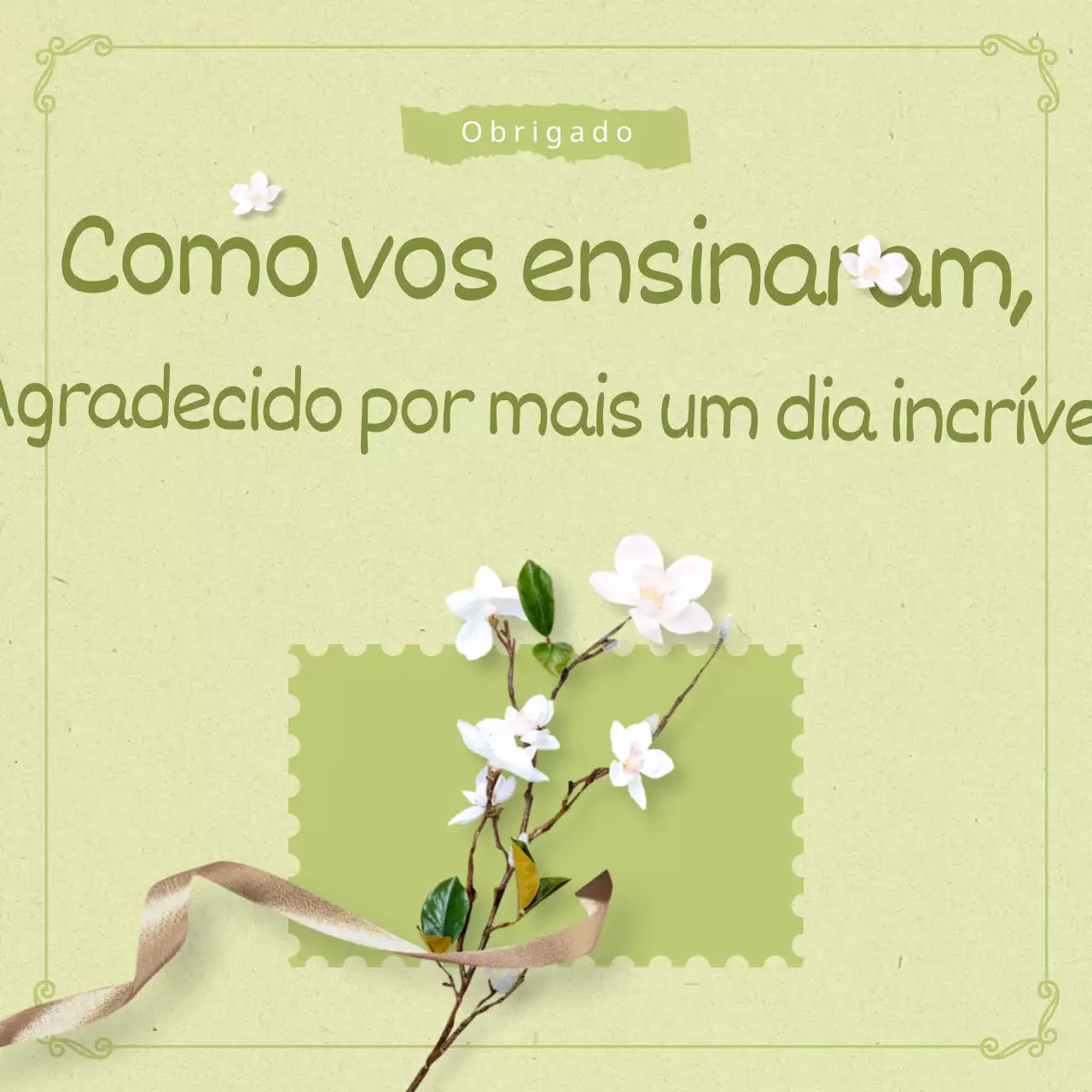 Poste de sentimento do Simple Gratitude Month em chartreuse e caqui