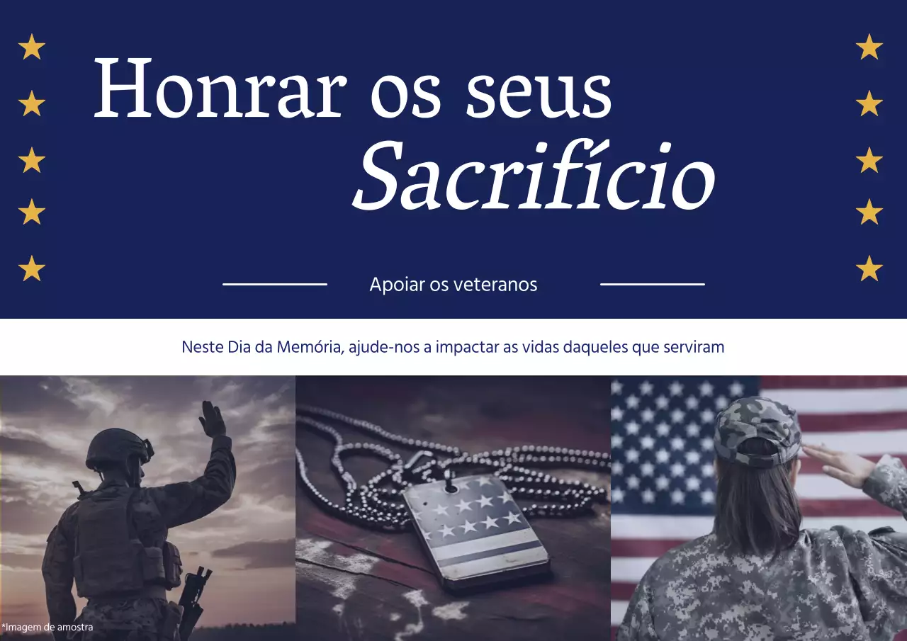 Azul e Vermelho Moderno Publicidade da celebração do Dia da Memória