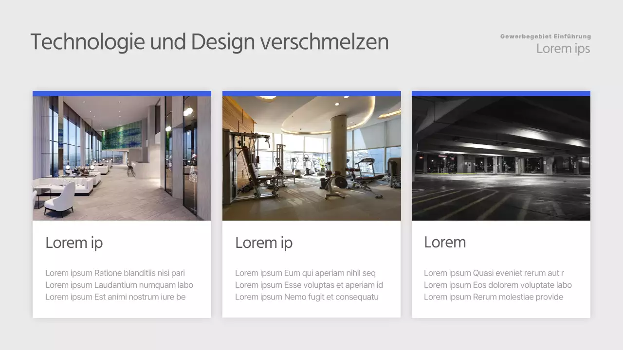 Ein einfaches Immobilienverzeichnis in Blau und Grau