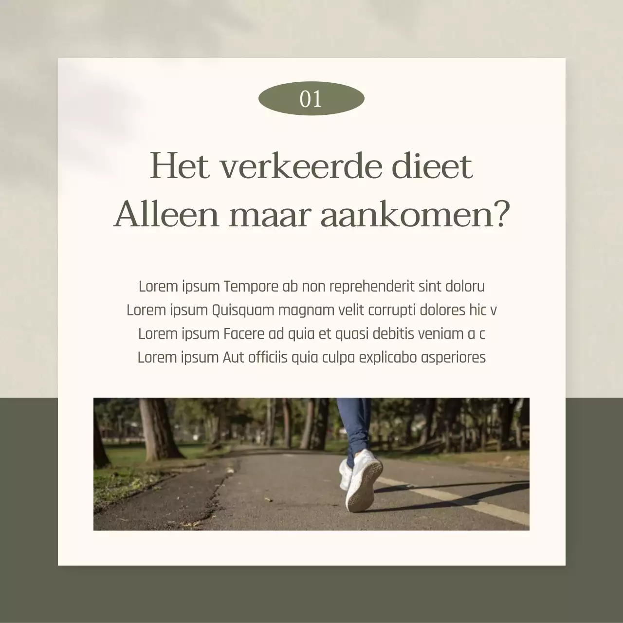 Een eenvoudig Chinees medicijndieet promoten in kaki en beige