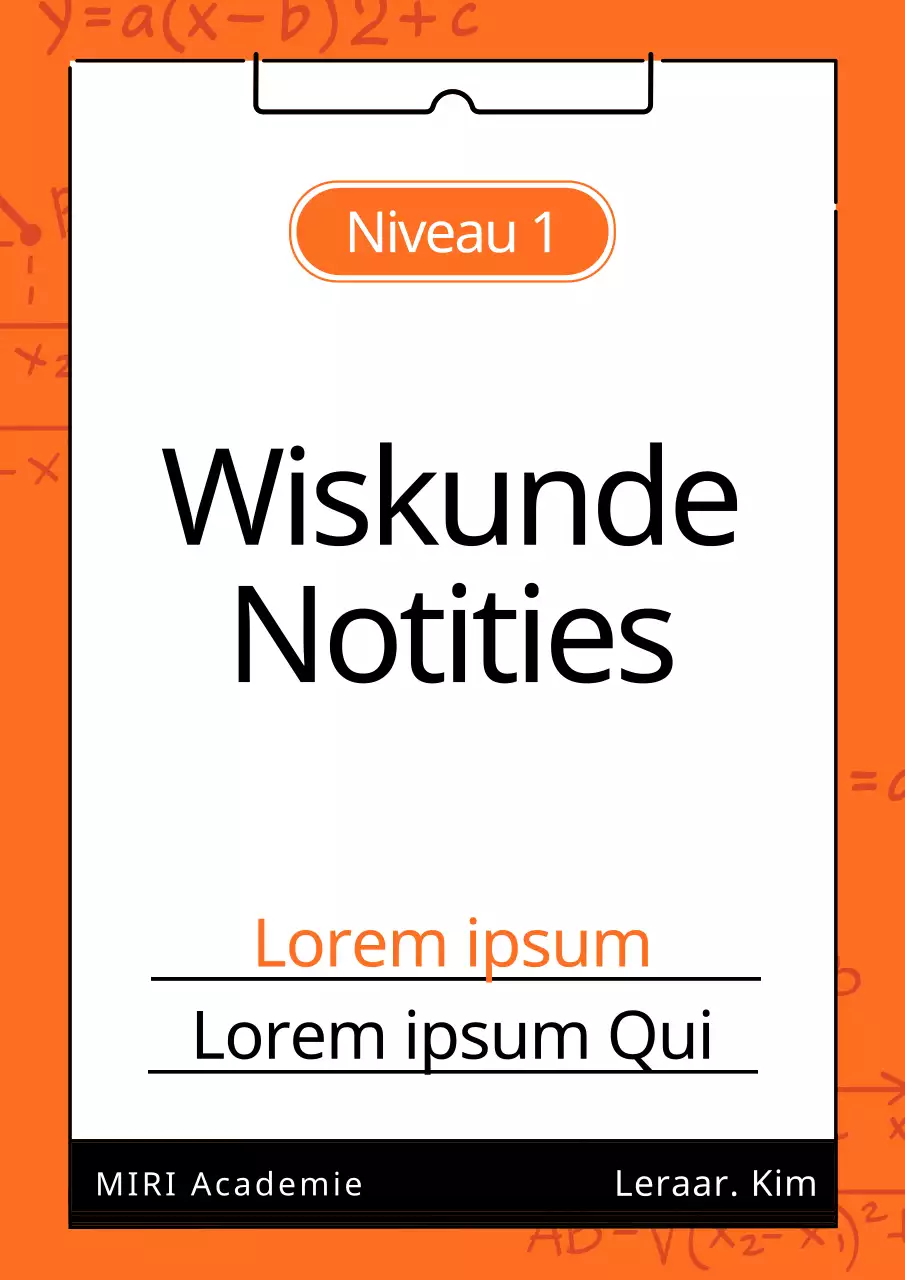 Eenvoudige wiskundeschriftomslag in rood en zwart