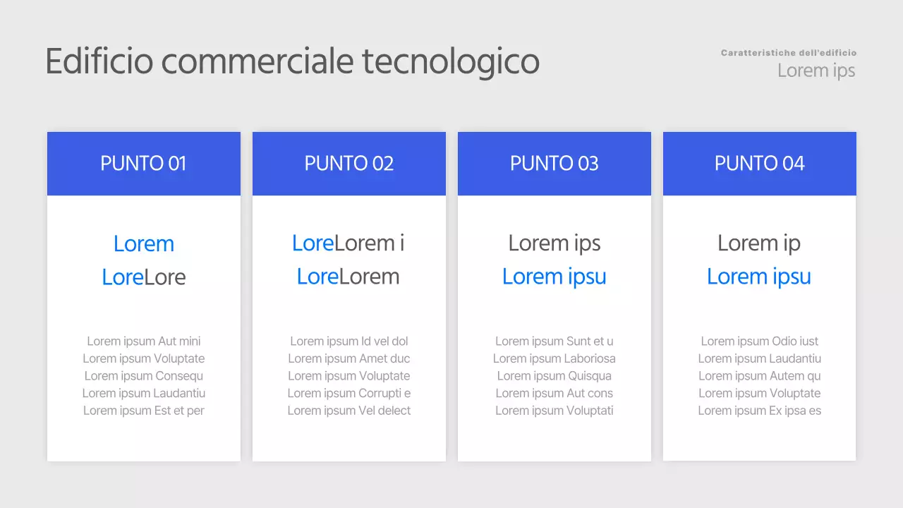Un semplice annuncio immobiliare in blu e grigio
