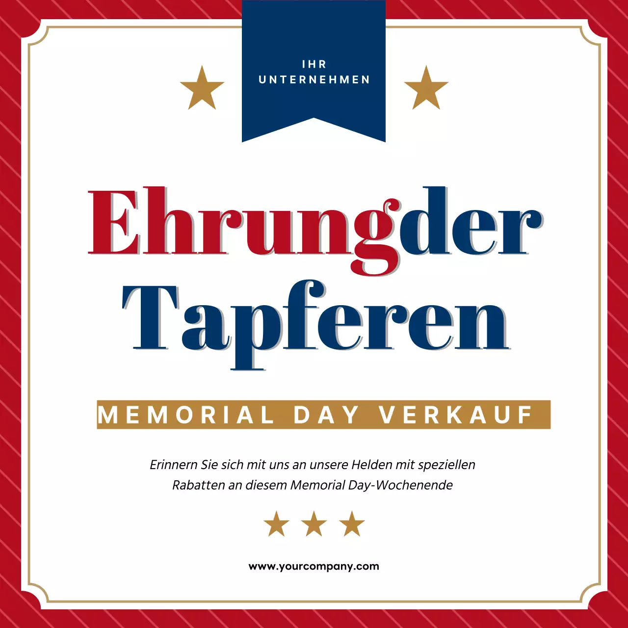 Rot und Blau - Elegante Aktion zum Gedenktag