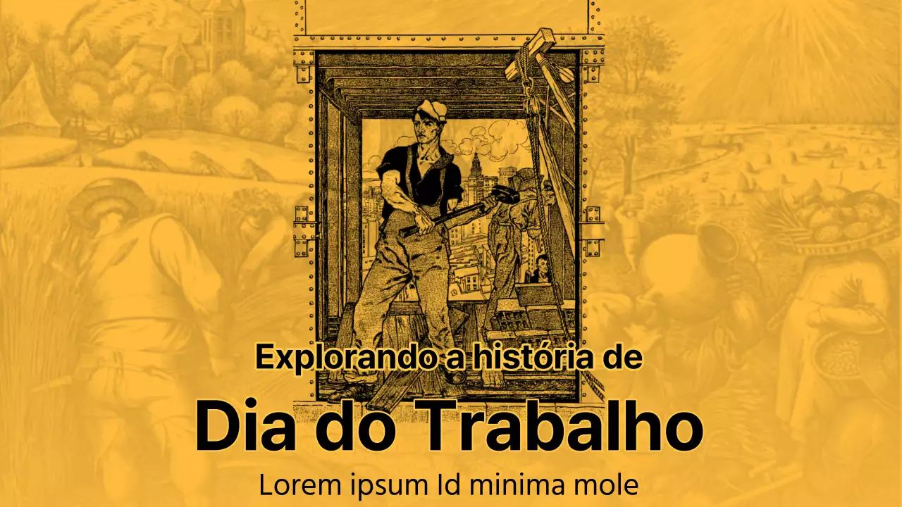 Título principal da história retro do Dia do Trabalhador Amarelo