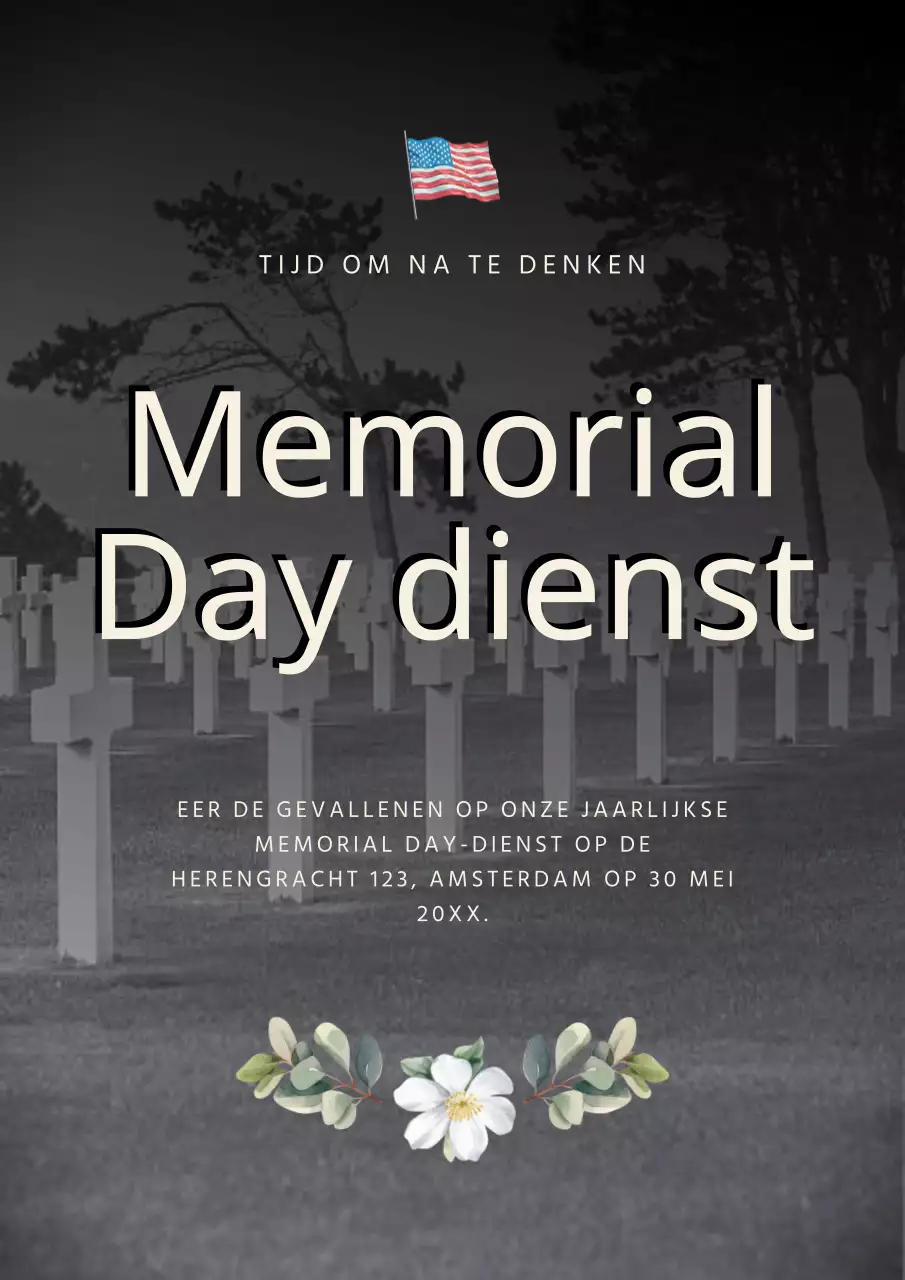 Zwarte minimalistische herdenkingsdag uitnodiging