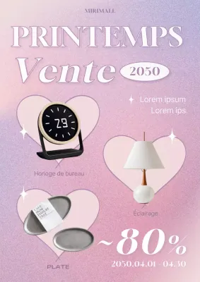 Promouvoir une vente de printemps kitsch en rose
