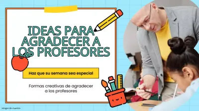 Guía de regalos modernos en azul y amarillo para el Día del Maestro