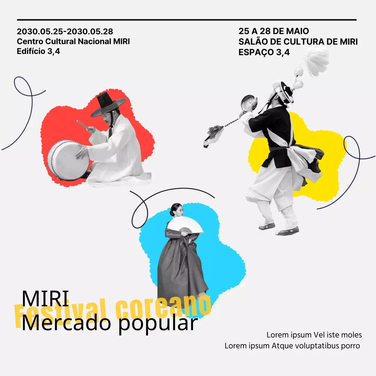 Espectáculos dinâmicos de artes culturais tradicionais coreanas