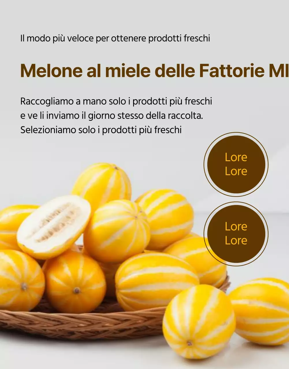 Promozione semplice del melone giallo