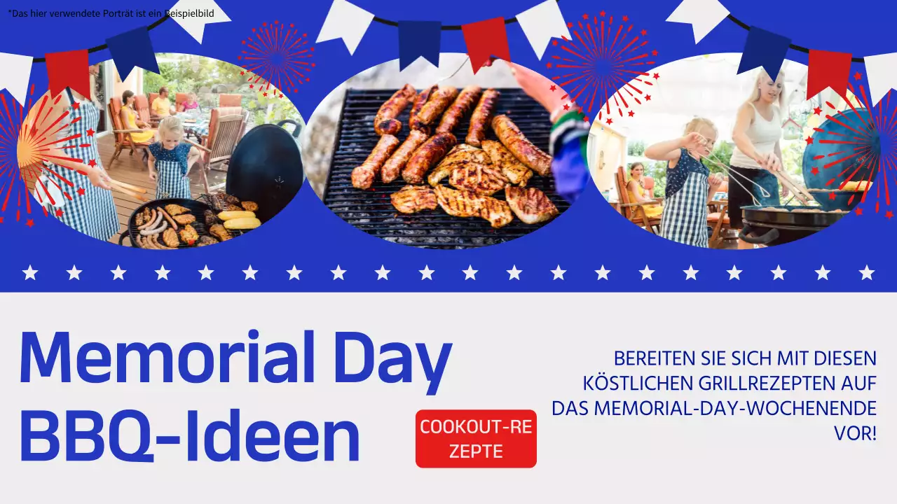 Blaue und weiße moderne Memorial Day BBQ-Ideen Rezept