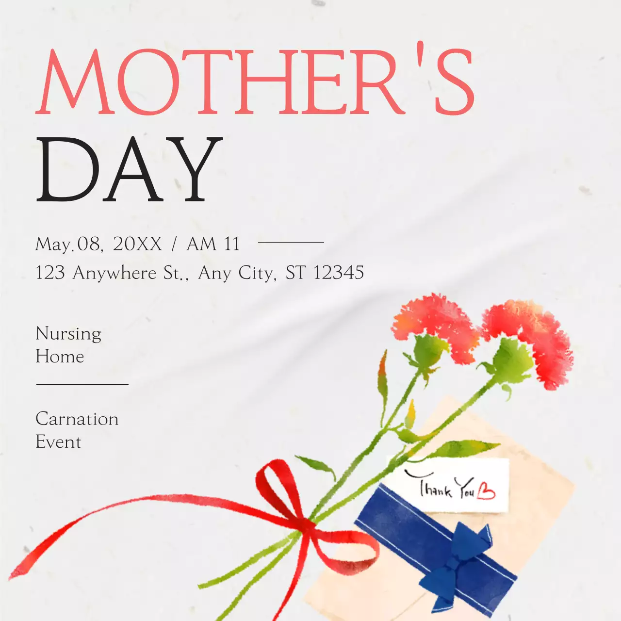 White Elegant Mother's Day Event Social Media Post