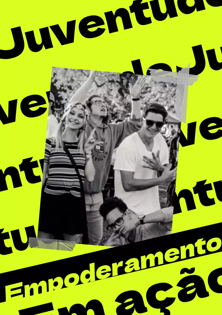 Cartaz fluorescente com aspeto de moldura fotográfica na moda