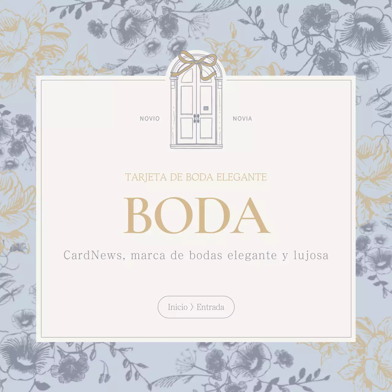 Lujoso vestido de novia en azul claro y beige anuncio de evento