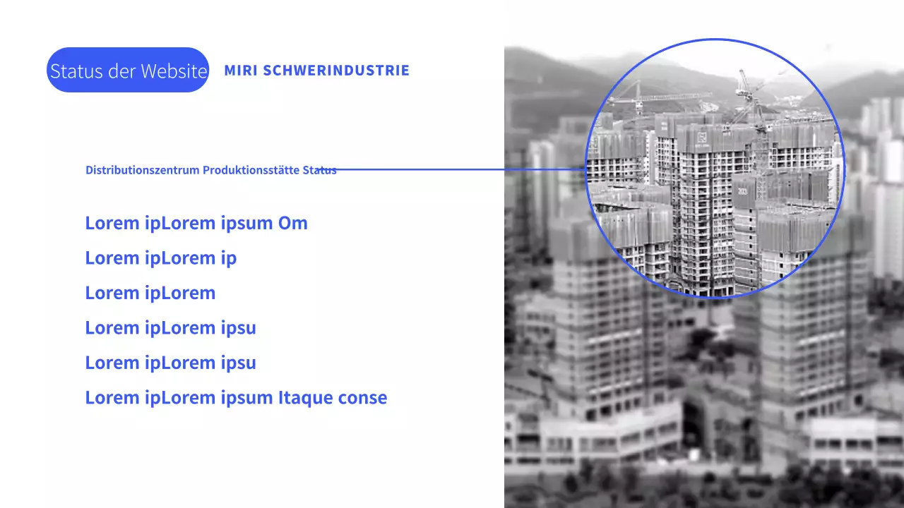 Ein minimalistischer Businessplan für die Schwerindustrie in Blau