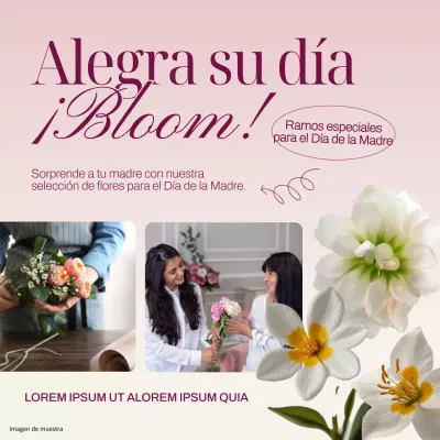 Anuncio de regalo moderno rosa y blanco para el Día de la Madre