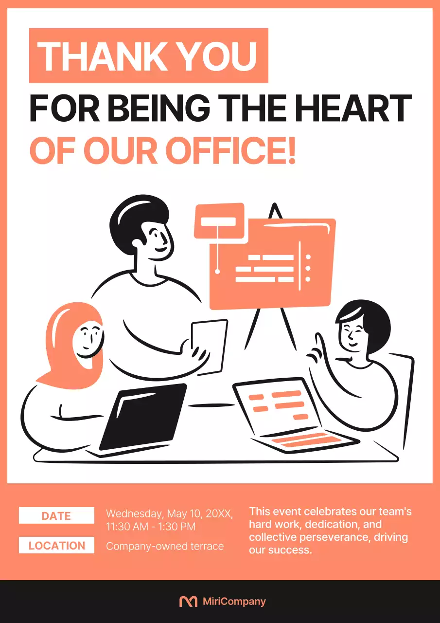 Orange Simple Office Announcement Poster