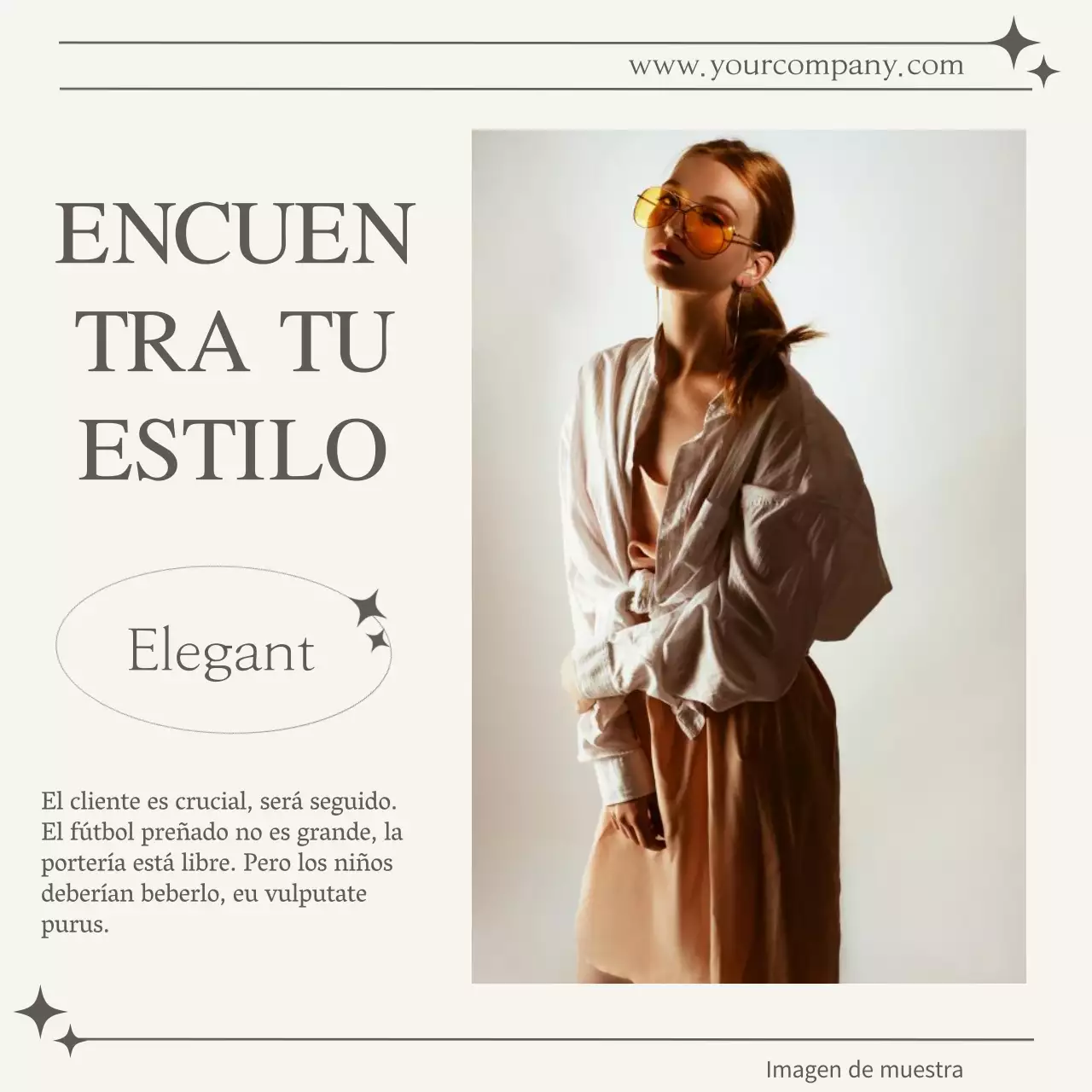 Anuncio de Moda Elegante Beige