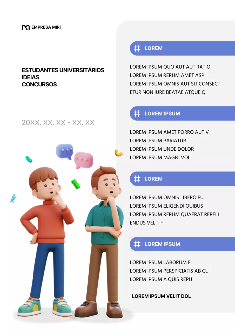 Publicidade para o recrutamento de estagiários universitários