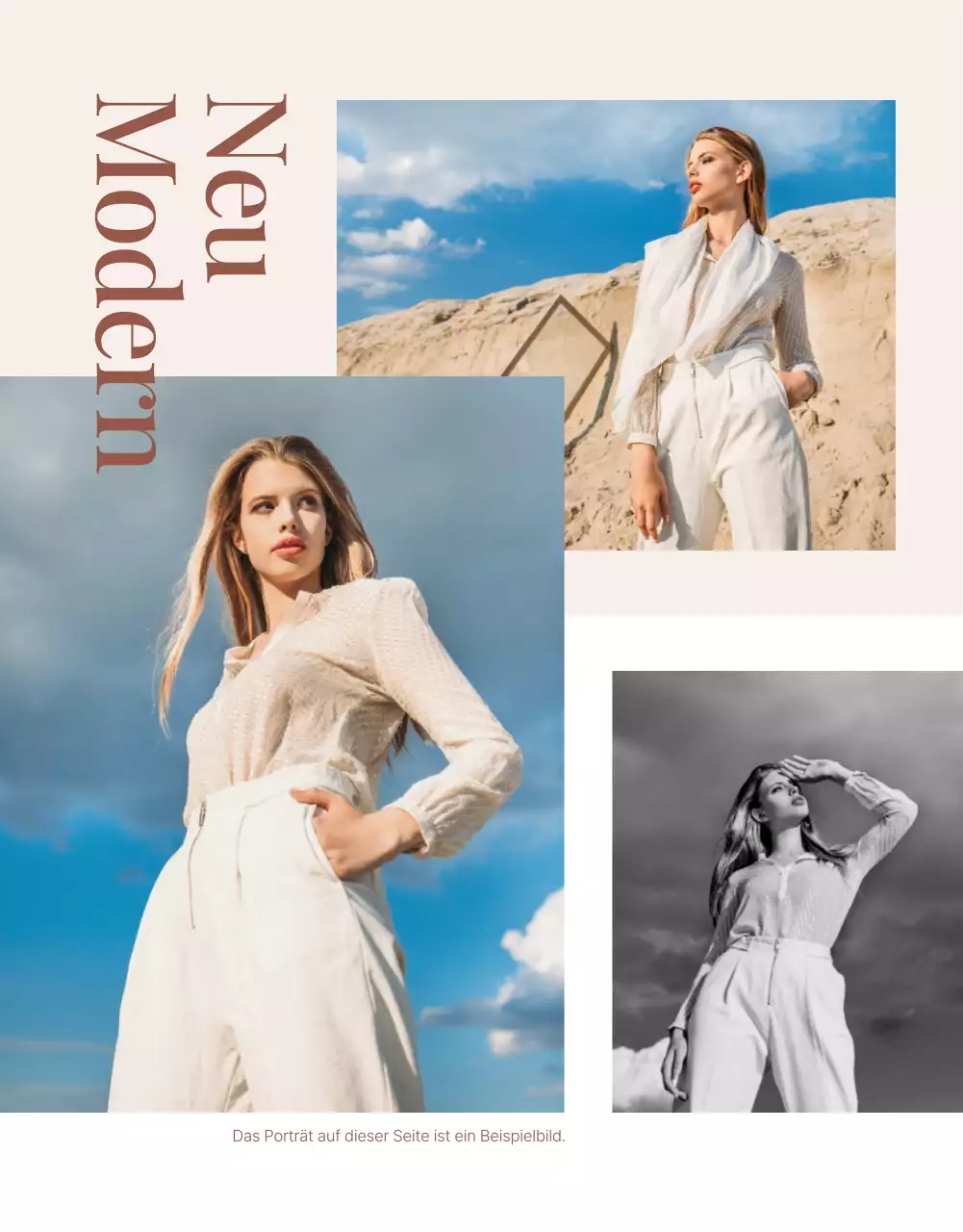 Werbung für ein modernes Modezentrum in Rosa und Braun