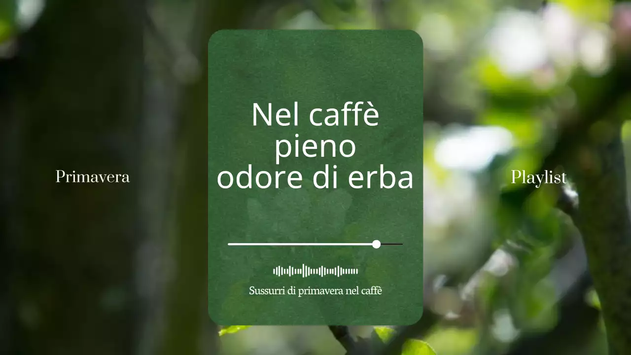Titolo principale semplice ed erboso per un caffè in rosa e verde