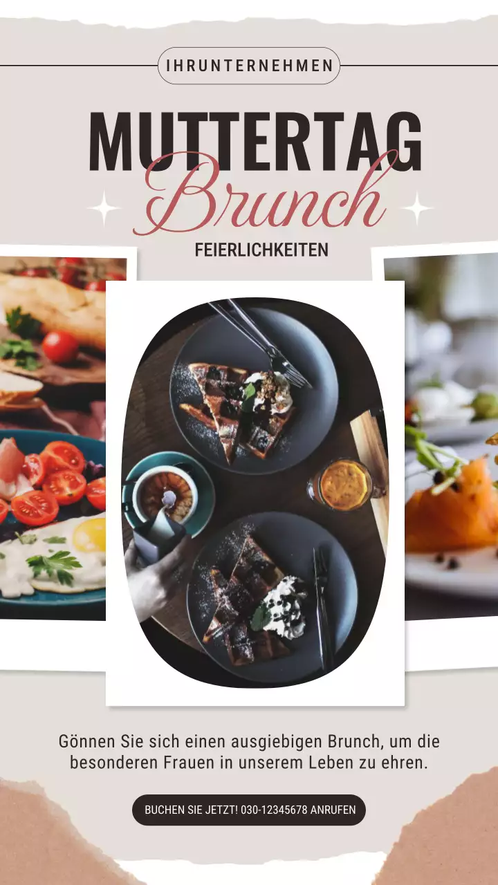 Ivory Modern Muttertagsfeier mit spezieller Brunch-Anzeige