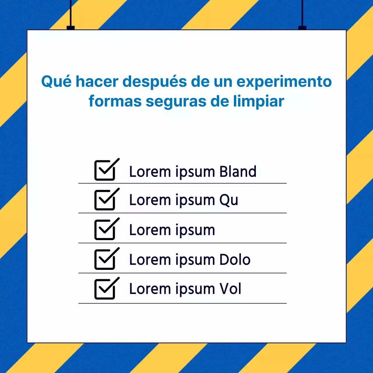 Consejos de seguridad para laboratorios en azul y amarillo