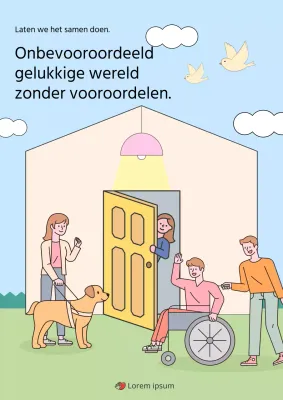 Eenvoudige informatie over de Dag van de Gehandicapten in lichtblauw