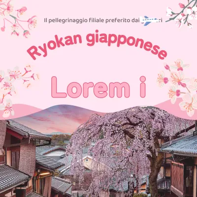 Promuovere viaggi di pietà filiale giapponese di ispirazione orientale di colore rosa e rosa caldo.