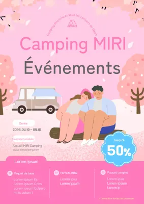 Promouvoir une vente sur un joli camping rose