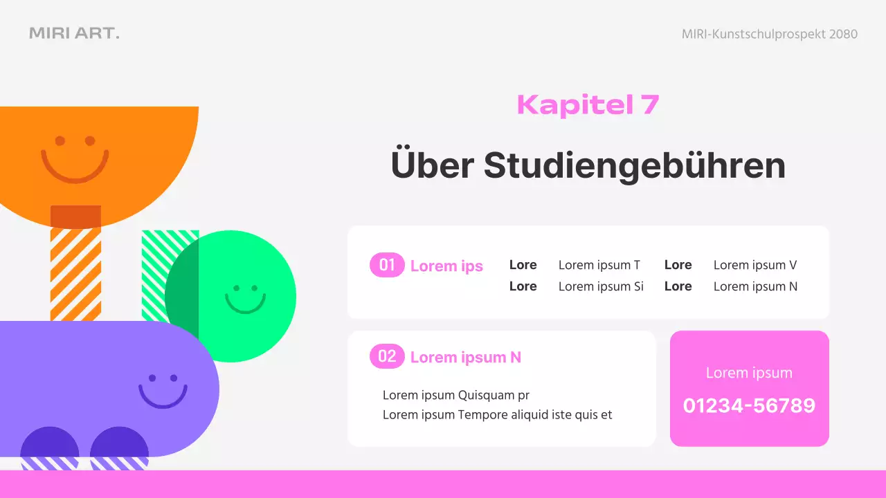 Einführung in die rosa und hellblaue Kunstschule