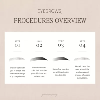 Promote simple brown and beige eyebrow procedures