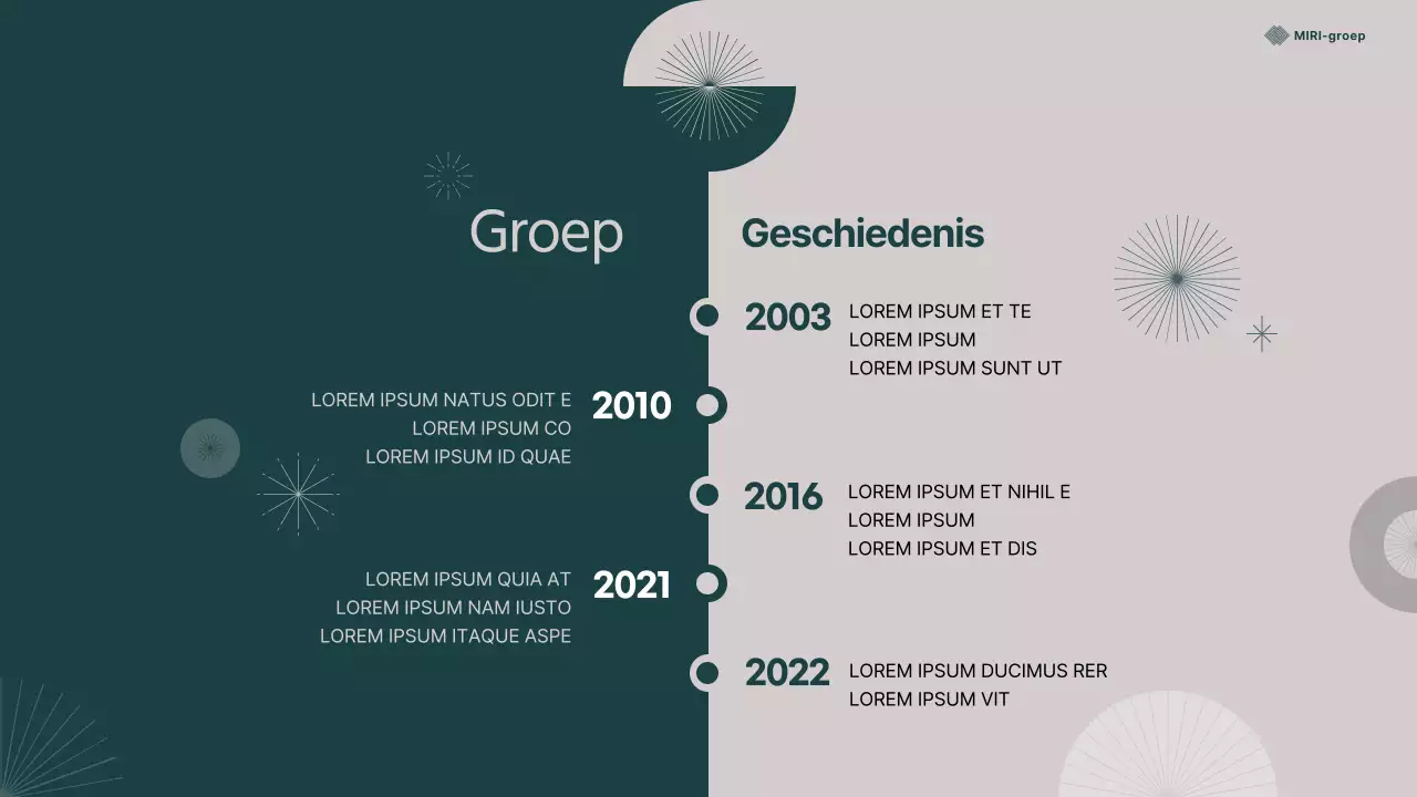 Een eenvoudige jubileumpresentatie in groen en beige