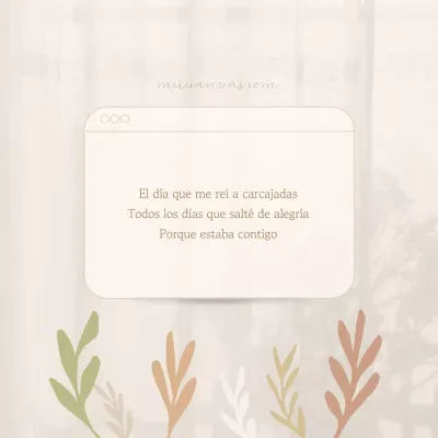 Un sencillo poste sentimental en beige y marfil