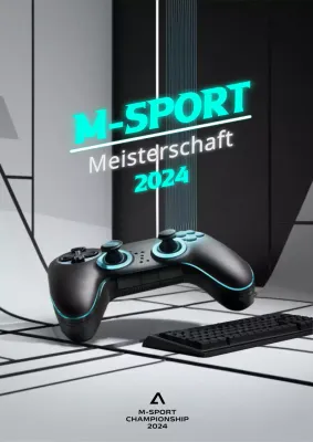 Schwarz und Neon Modern Esports Championship Flyer