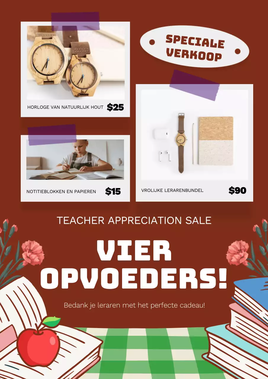Een cadeau voor een evenement voor leerkrachten promoten