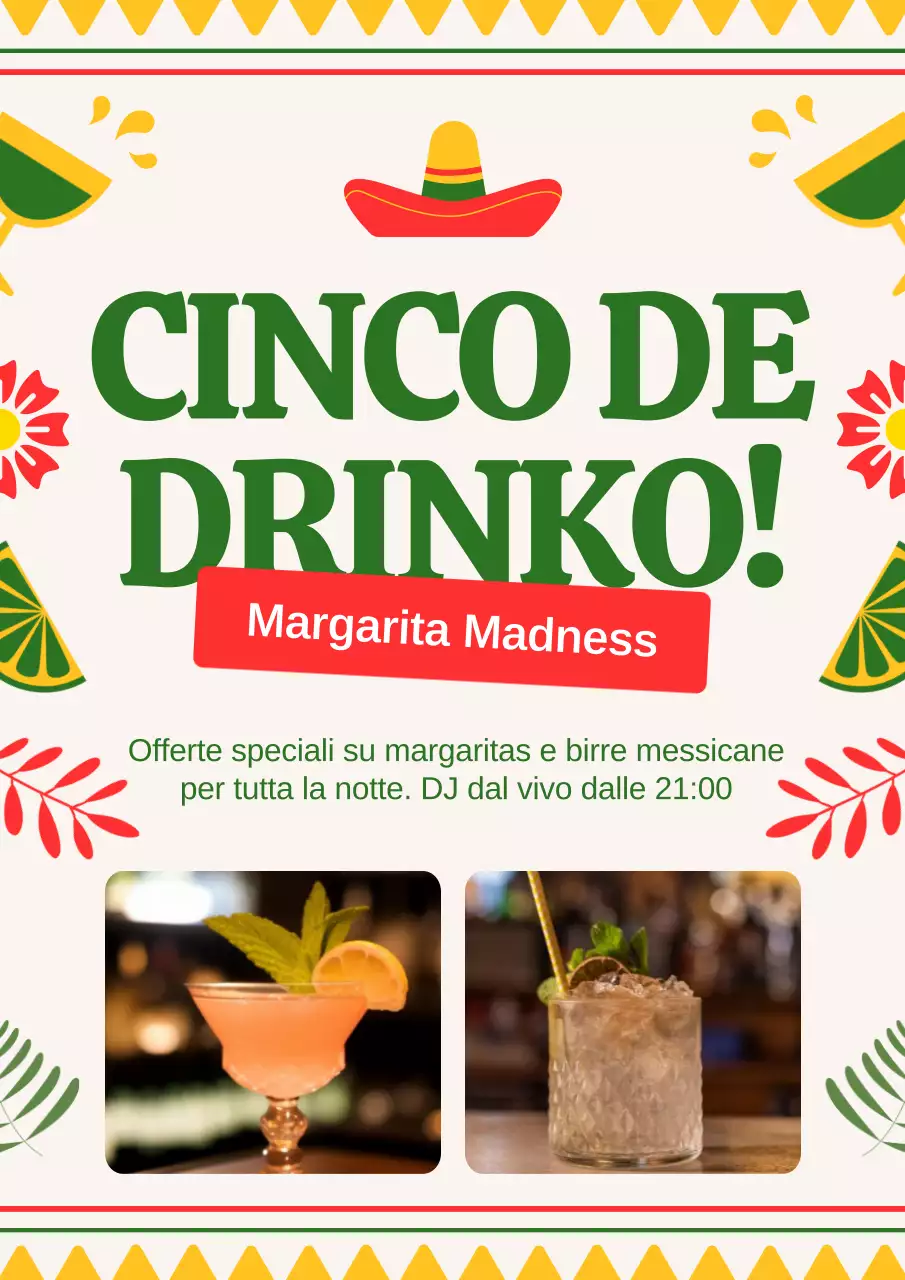 Pubblicità di promozione speciale di un ristorante moderno verde e rosso