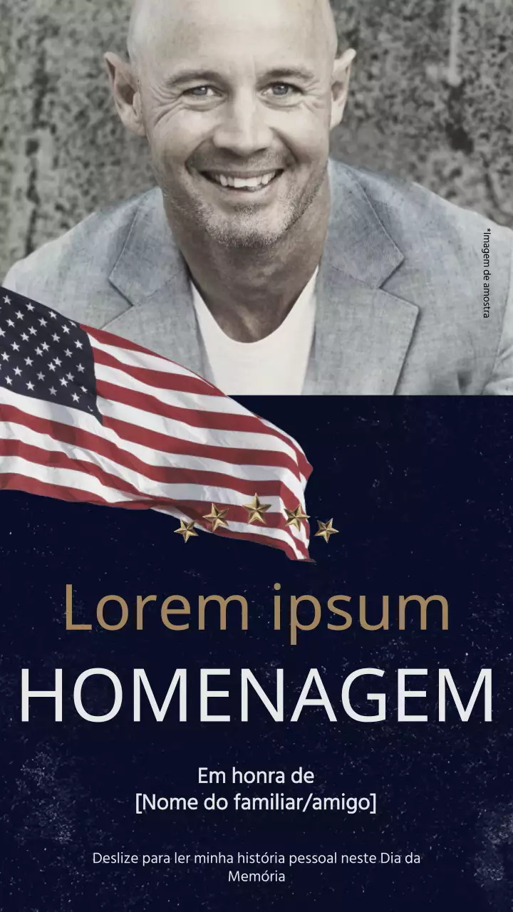 Homenagem moderna azul e vermelha no Dia da Memória Introdução