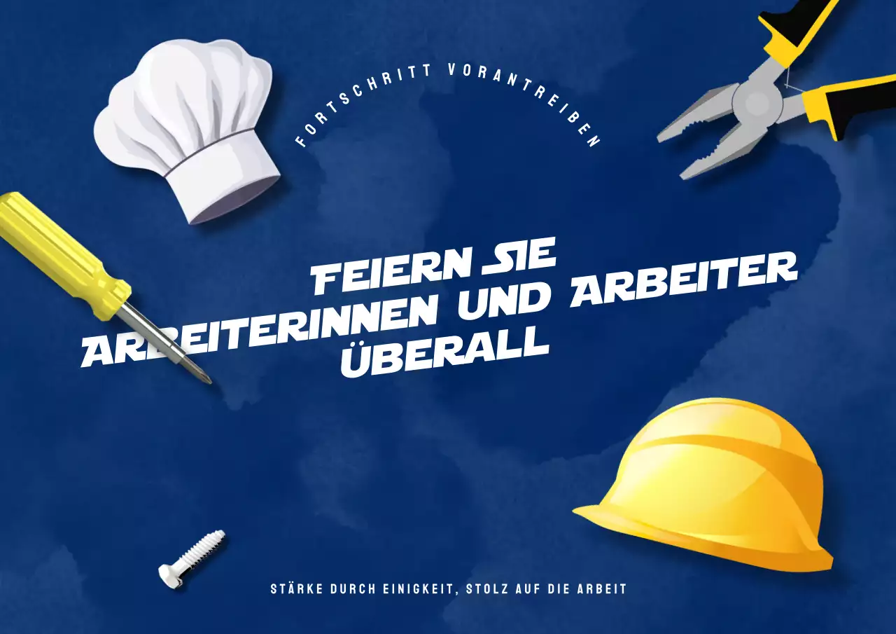 Eine einfache Kampagne zum 1. Mai in Marineblau