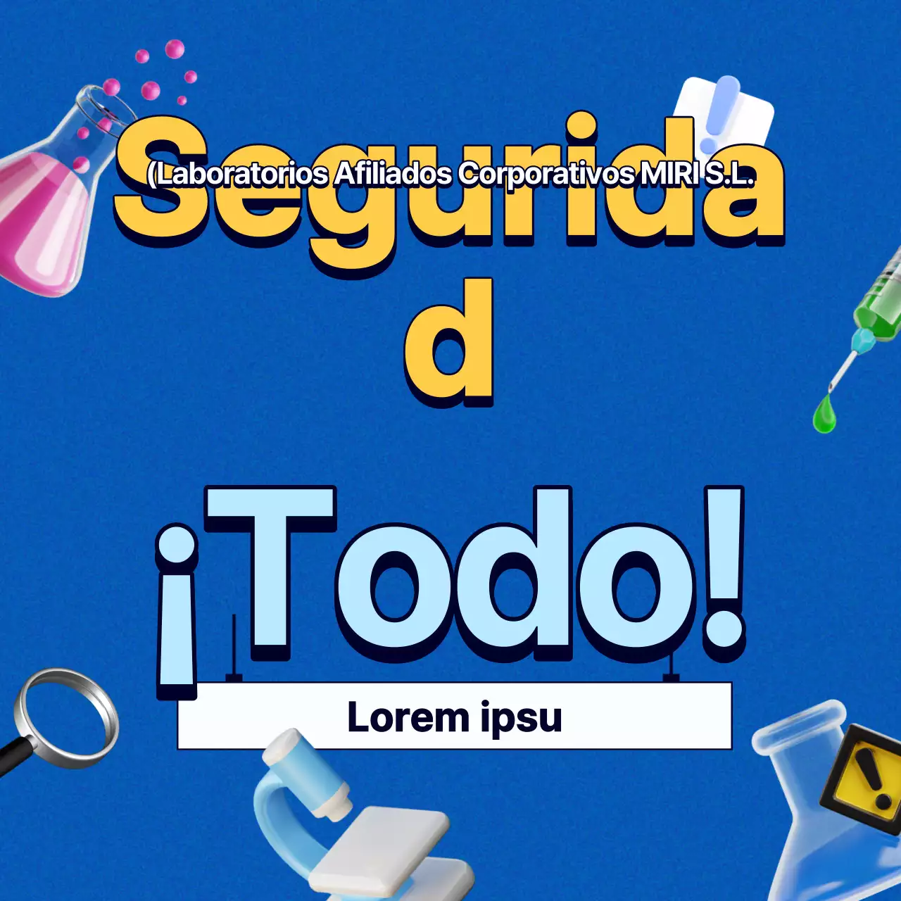Consejos de seguridad para laboratorios en azul y amarillo